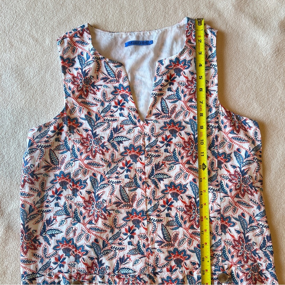 J.Mclaughlin Rue Patch Front Pockets Linen Dress Floral Multicolor Size S V-neck - Picture 10 of 14